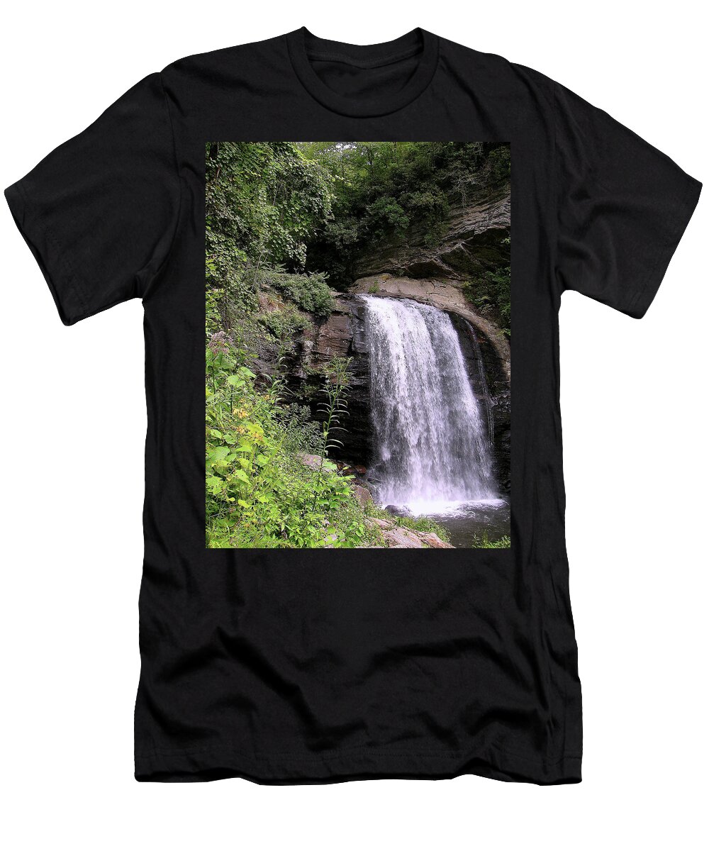 Looking Glass Falls T-Shirt featuring the photograph Looking Glass Falls by Jeff Heimlich