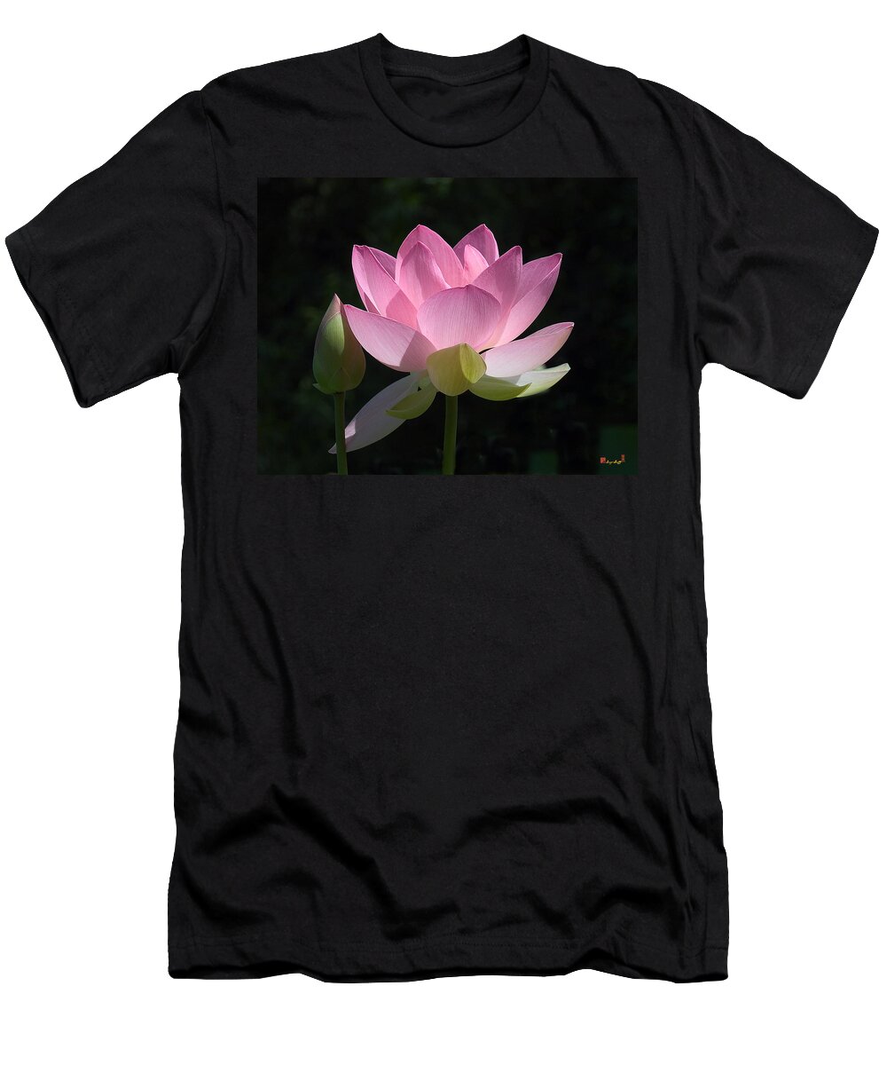 : T-Shirt featuring the photograph Lotus Bud--Snuggle Bud DL005 by Gerry Gantt