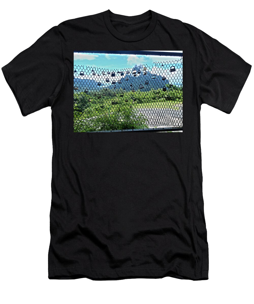 Tahiti T-Shirt featuring the photograph Love Locks in Moorea by Kathryn McBride