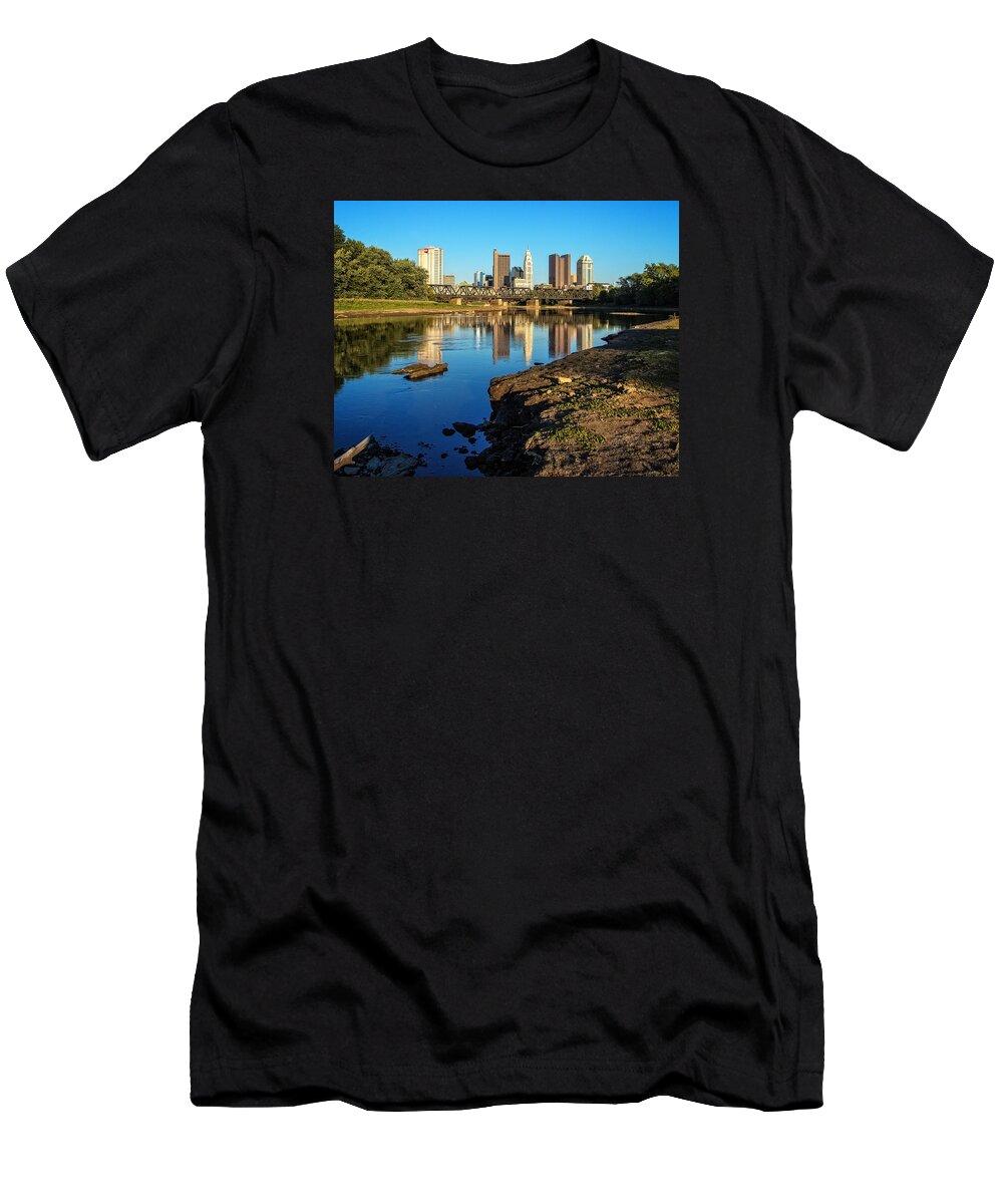 Columbus T-Shirt featuring the photograph Low Water by Alan Raasch