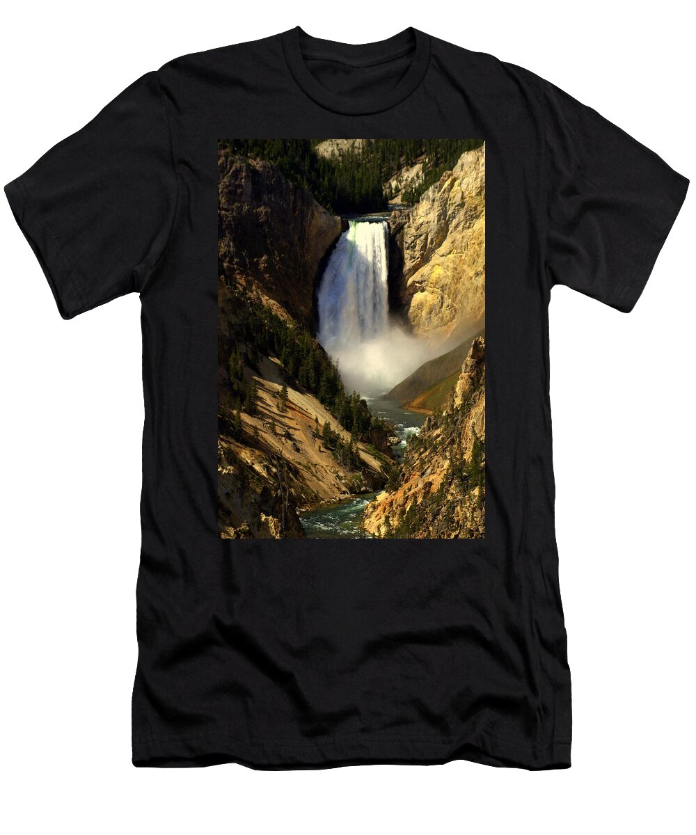 Yellowstone National Park T-Shirt featuring the photograph Lower Falls 2 by Marty Koch