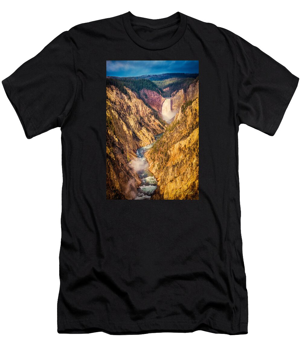 Flowing T-Shirt featuring the photograph Lower Falls - Yellowstone by Rikk Flohr