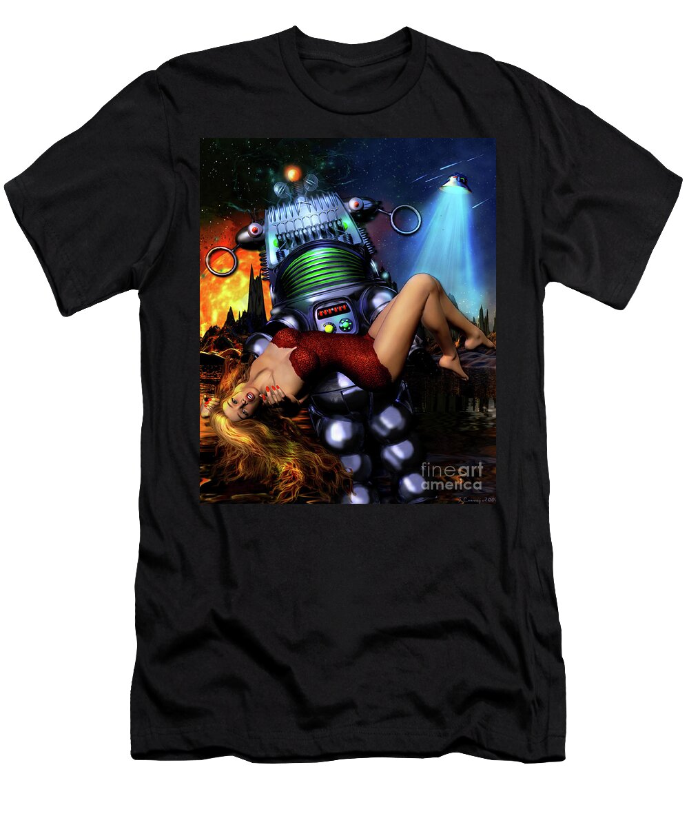 Lust In Space T-Shirt featuring the digital art Lust in Space by Shanina Conway