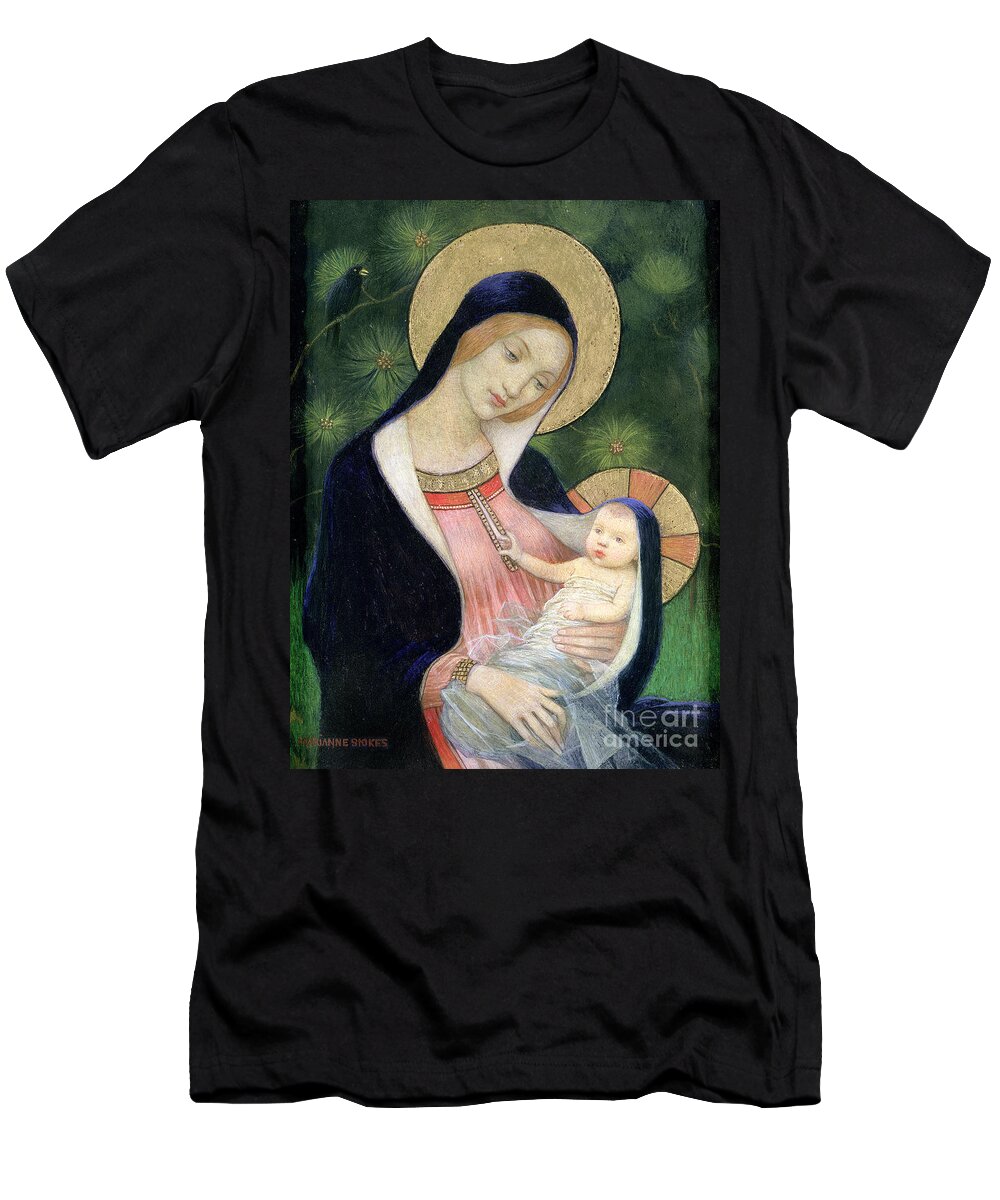 #faatoppicks T-Shirt featuring the painting Madonna of the Fir Tree by Marianne Stokes