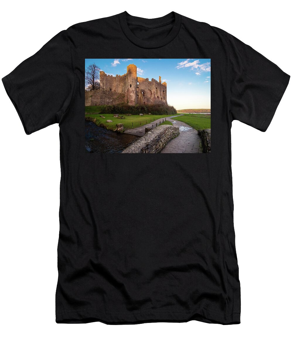 Estuary T-Shirt featuring the photograph Magical laugharne Castle, Wales. by Colin Allen