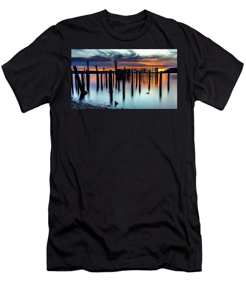 Tacoma T-Shirt featuring the photograph Magical Sunset Titlow Beach Tacoma WA by Rob Green