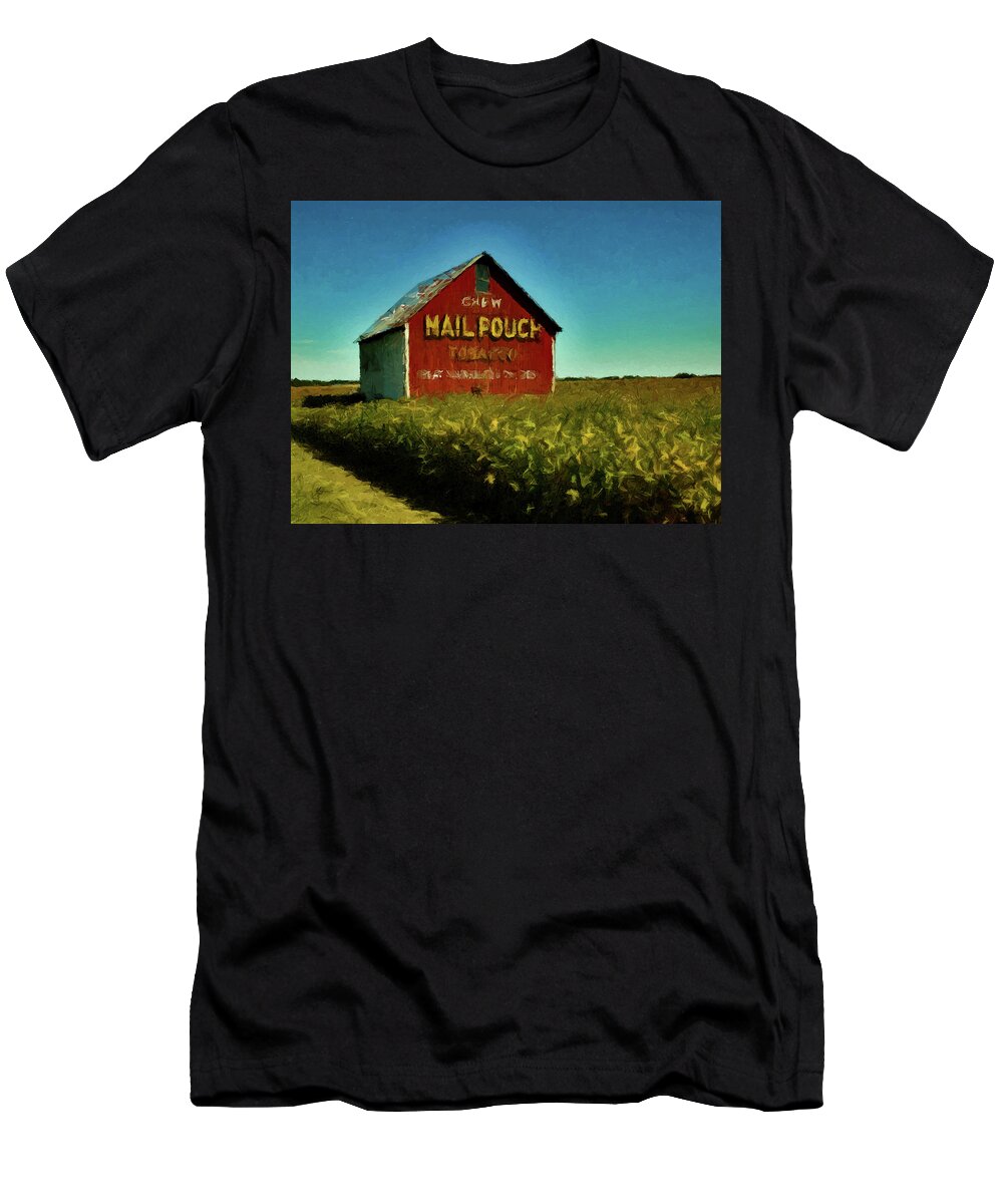 Mail Pouch T-Shirt featuring the painting Mail Pouch Barn P D P by David Dehner