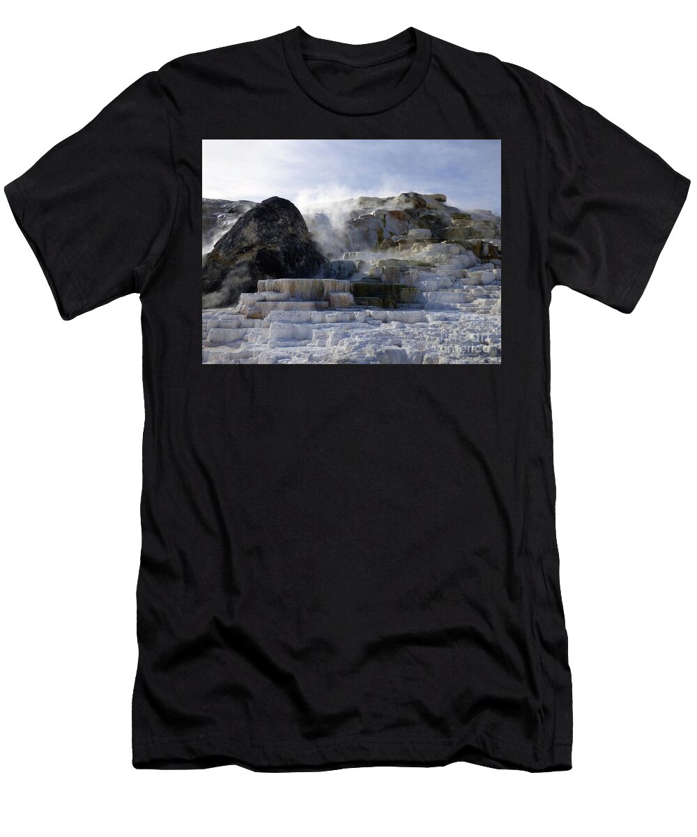 Hot Springs T-Shirt featuring the photograph Mammoth Hot Springs Terraces by Jean Wright