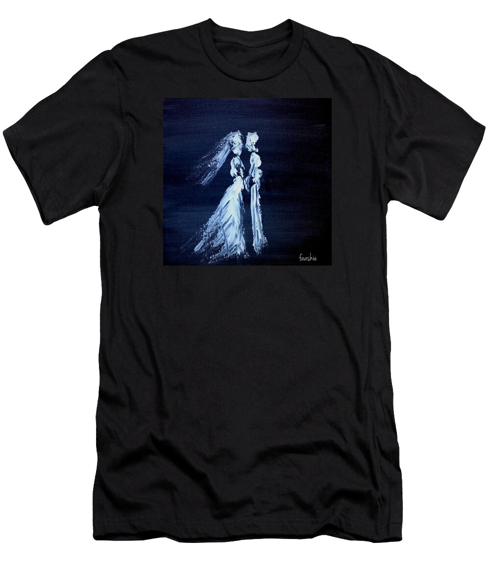 Man T-Shirt featuring the painting Man and woman by Faashie Sha