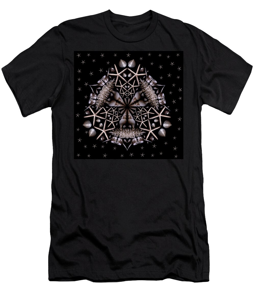 Shell T-Shirt featuring the photograph Mandala White Sea Star by Nancy Griswold