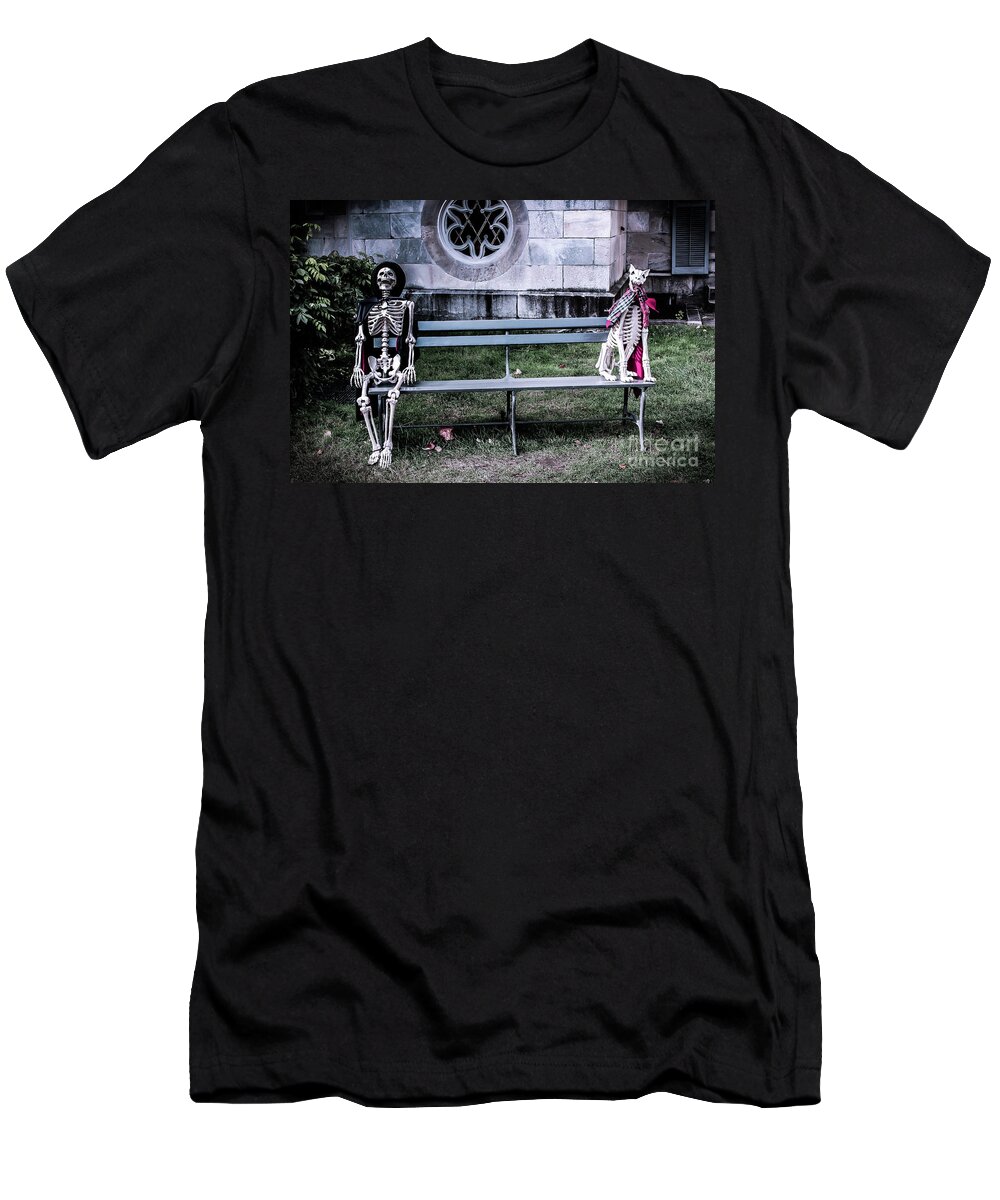 Skeleton T-Shirt featuring the photograph Man's Best Friend Till the End by Colleen Kammerer