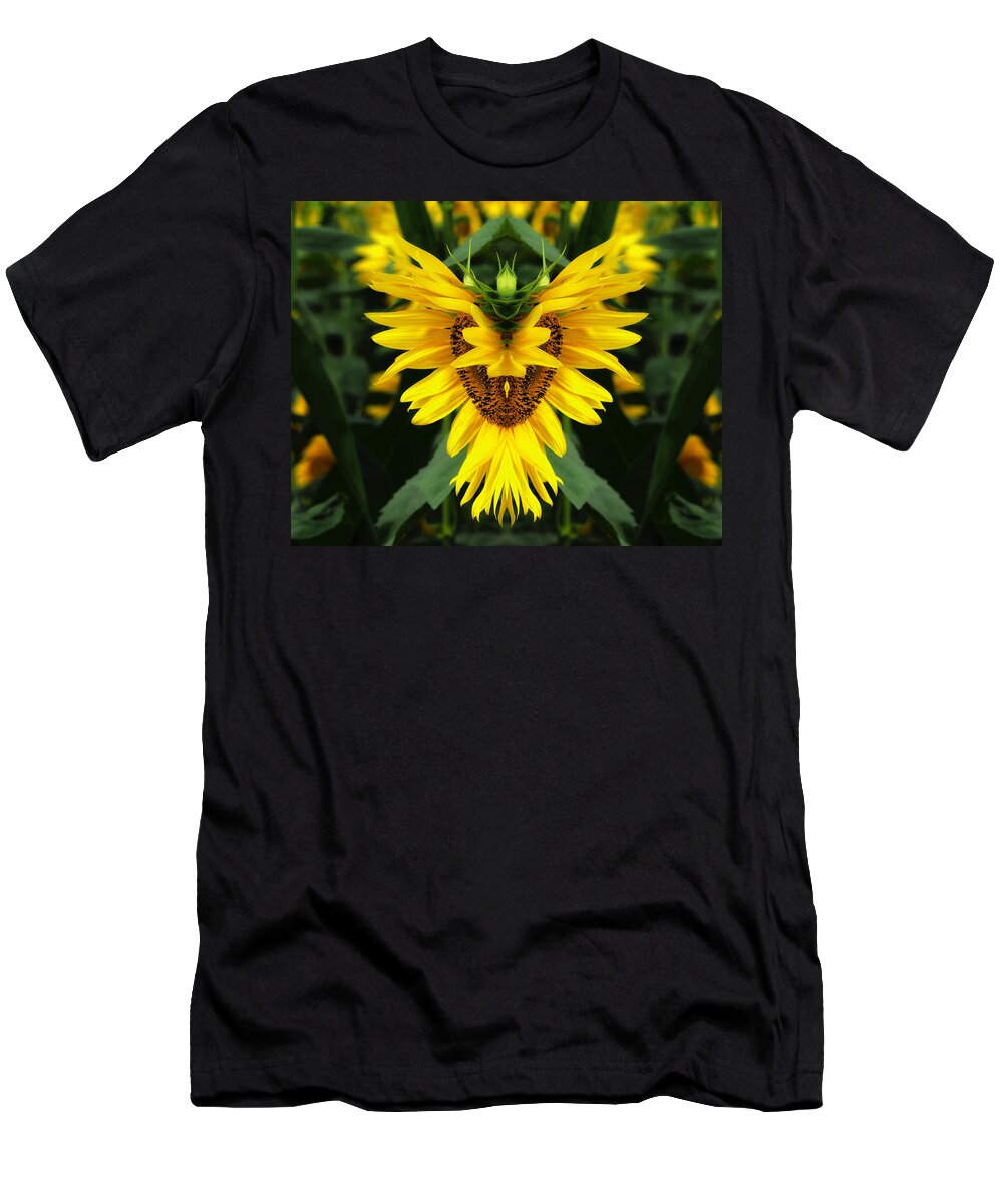 Sunflower T-Shirt featuring the photograph Many Faces of a Sunflower by Bill Swartwout