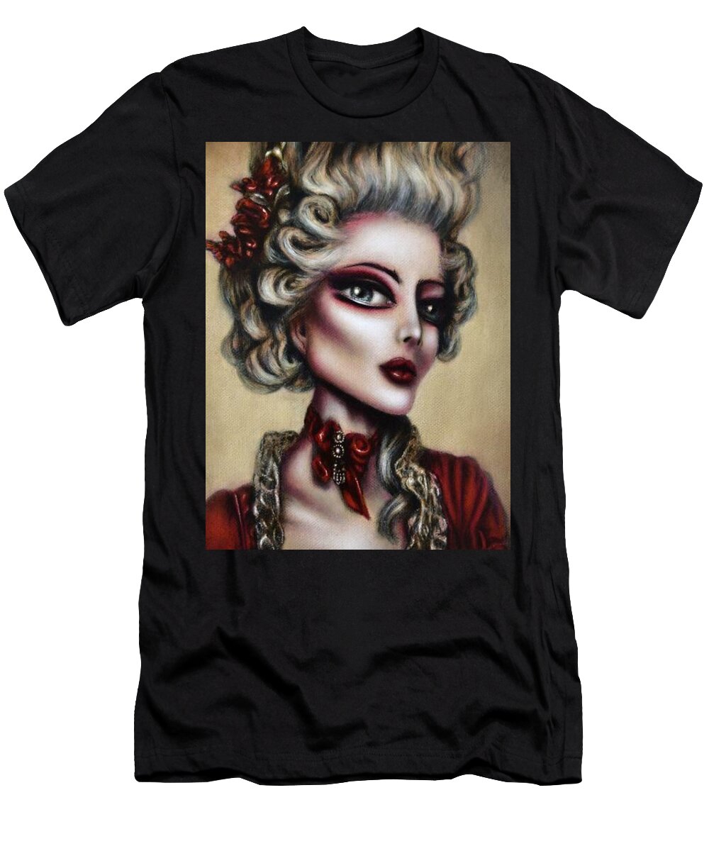 Red T-Shirt featuring the painting The Trial of Marie Antoinette by Tiago Azevedo
