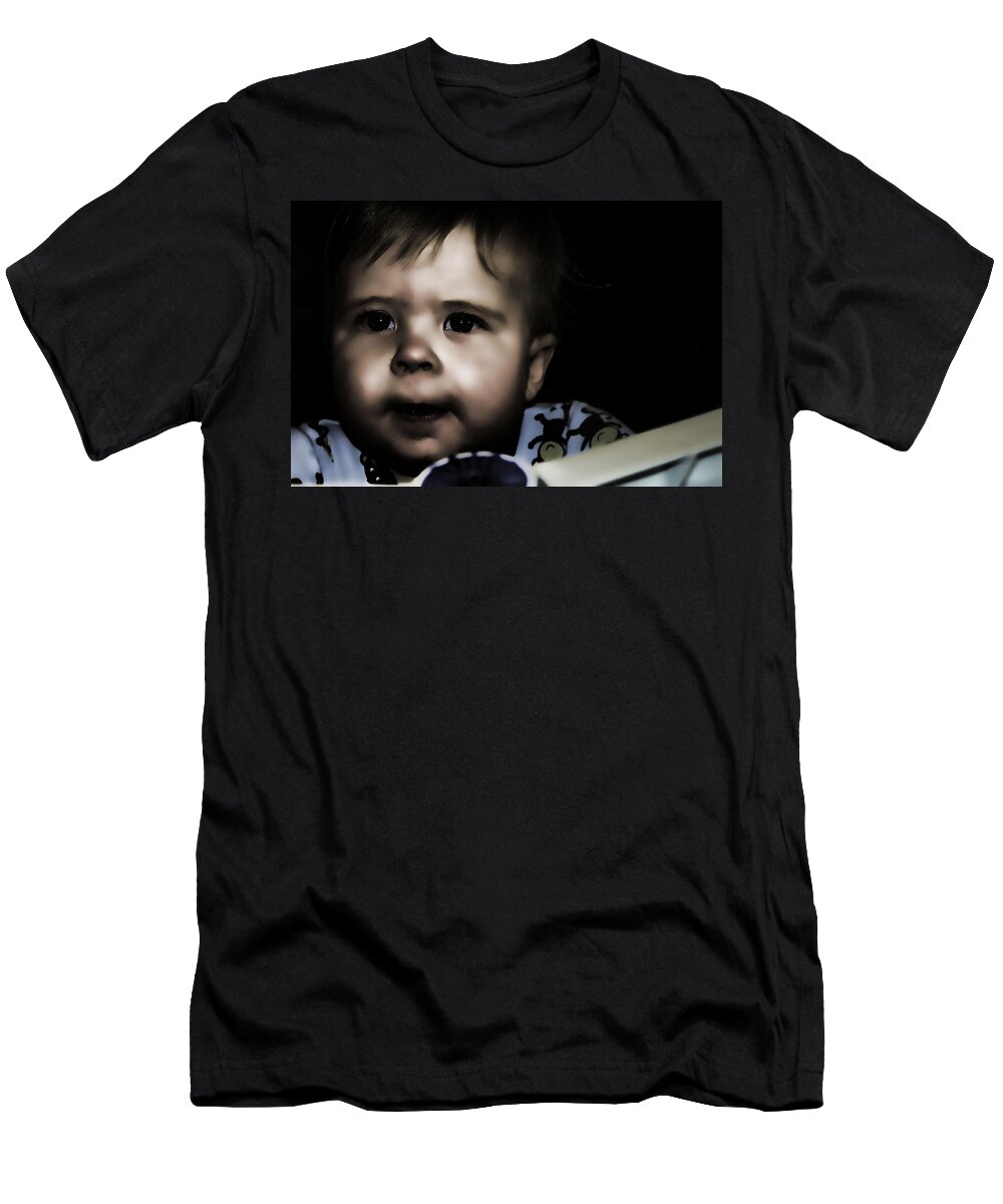 Kids T-Shirt featuring the photograph Mark In The Dark by Lawrence Christopher