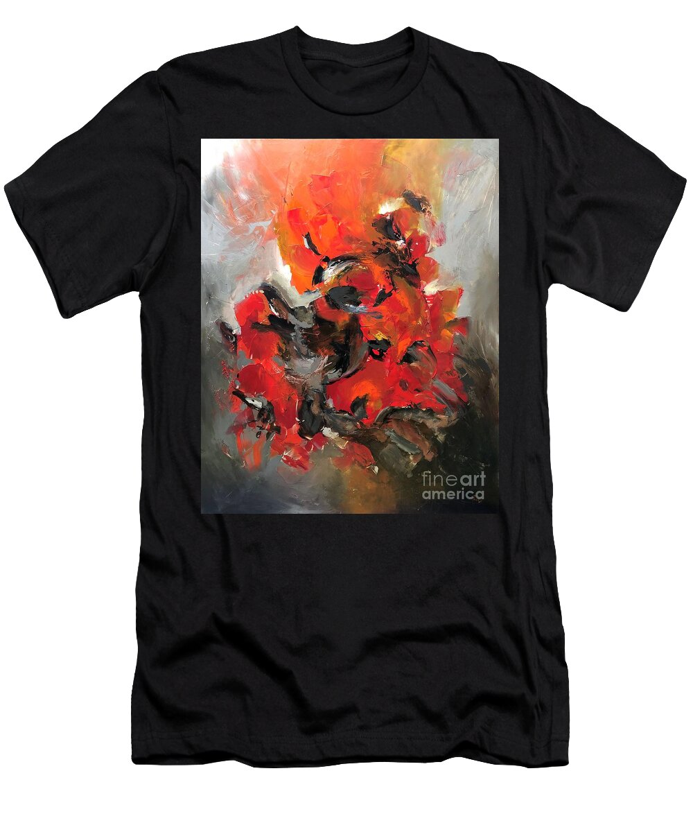 Huge Red Art T-Shirt featuring the painting Marvelous by Preethi Mathialagan