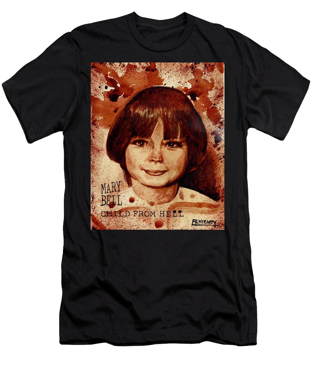 Mary Bell T-Shirt featuring the painting MARY BELL dry blood by Ryan Almighty