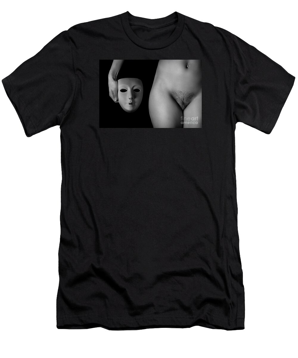 Nude T-Shirt featuring the photograph Masked by Dna Be Wild