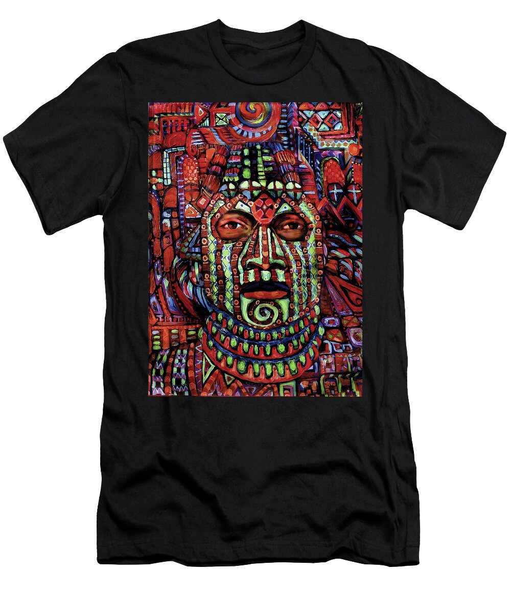Masks T-Shirt featuring the painting Masque Number 3 by Cora Marshall