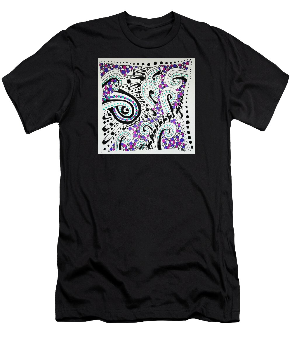 Zentangle T-Shirt featuring the drawing Maze by Carole Brecht