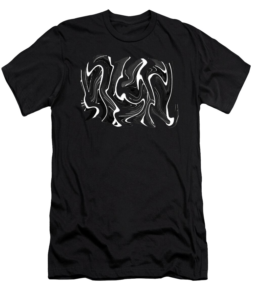 Black T-Shirt featuring the digital art Metal Taffy Transparency by Robert Woodward