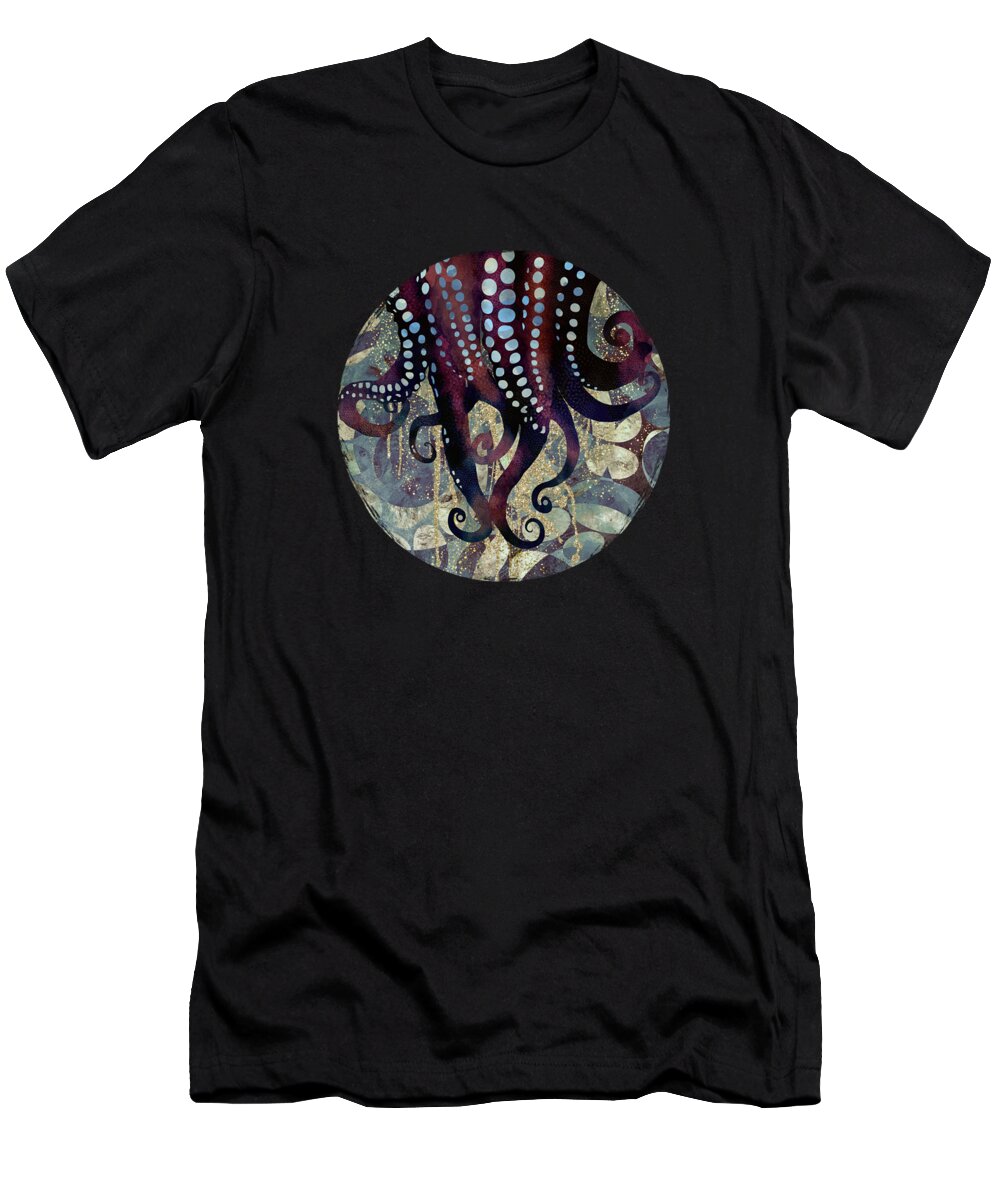 Ocean T-Shirt featuring the digital art Metallic Ocean II by Spacefrog Designs