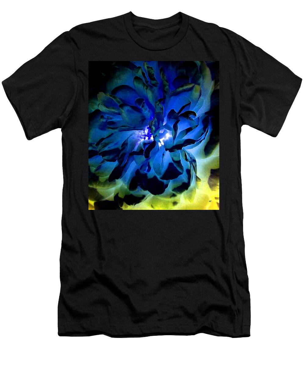 Abstract T-Shirt featuring the digital art Midnight Blue Rose by Will Borden