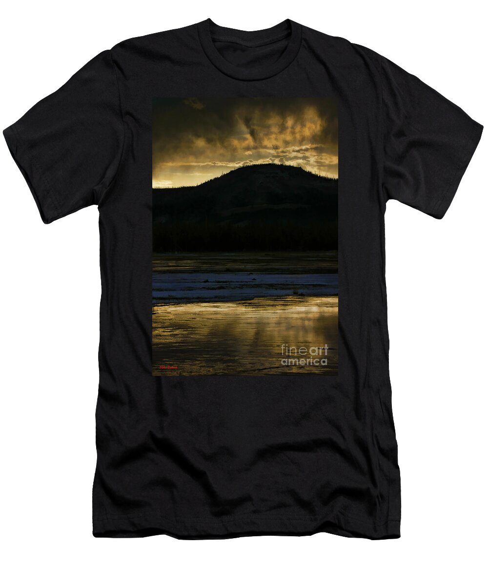 Midway Geyser Basin T-Shirt featuring the photograph Midway Geyser Basin Mountain by Blake Richards