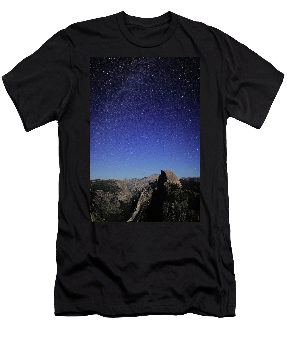 Milky Way T-Shirt featuring the photograph Milky Way Over Half Dome by Rick Berk