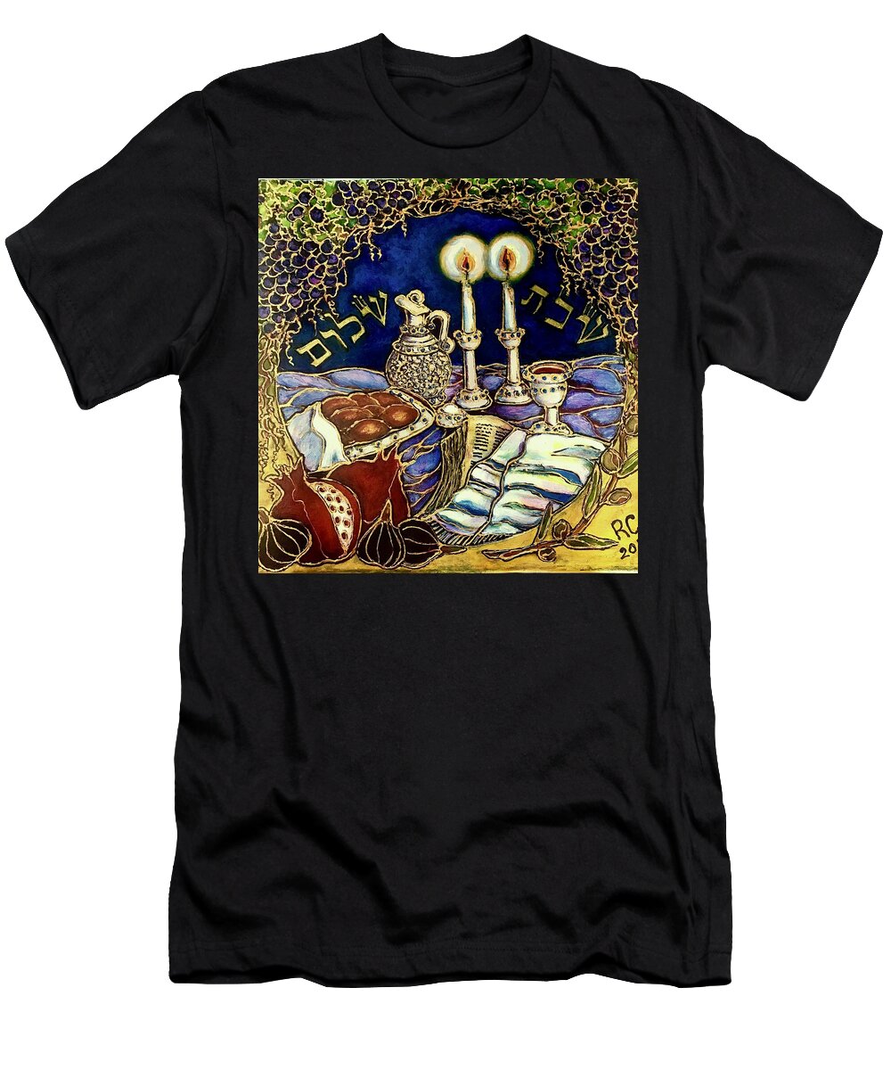 Original Painting T-Shirt featuring the painting Mini Shabbat by Rae Chichilnitsky