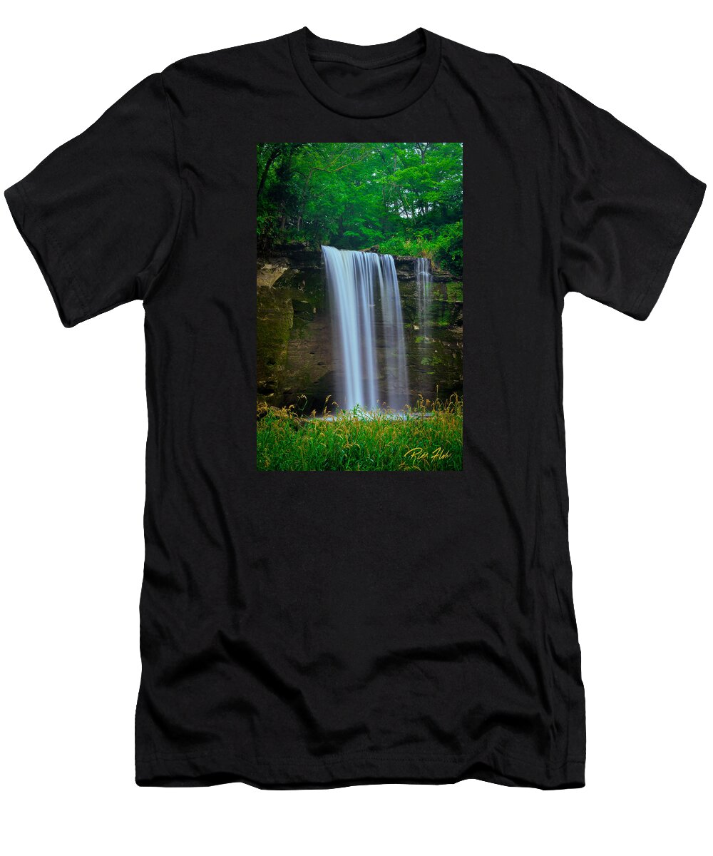 Flowing T-Shirt featuring the photograph Minneopa Falls by Rikk Flohr