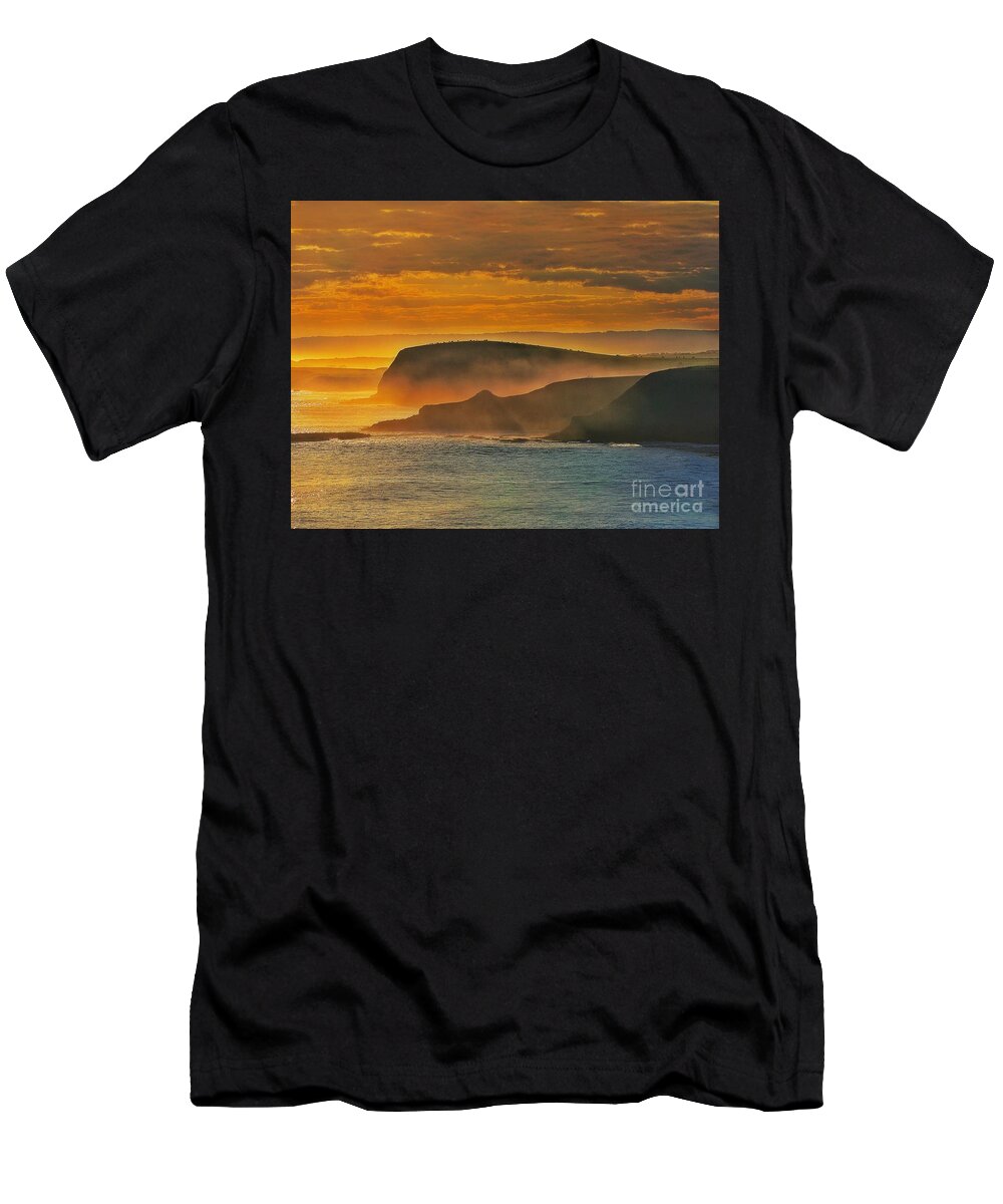 Misty Island Sunset T-Shirt featuring the photograph Misty Island Sunset by Blair Stuart