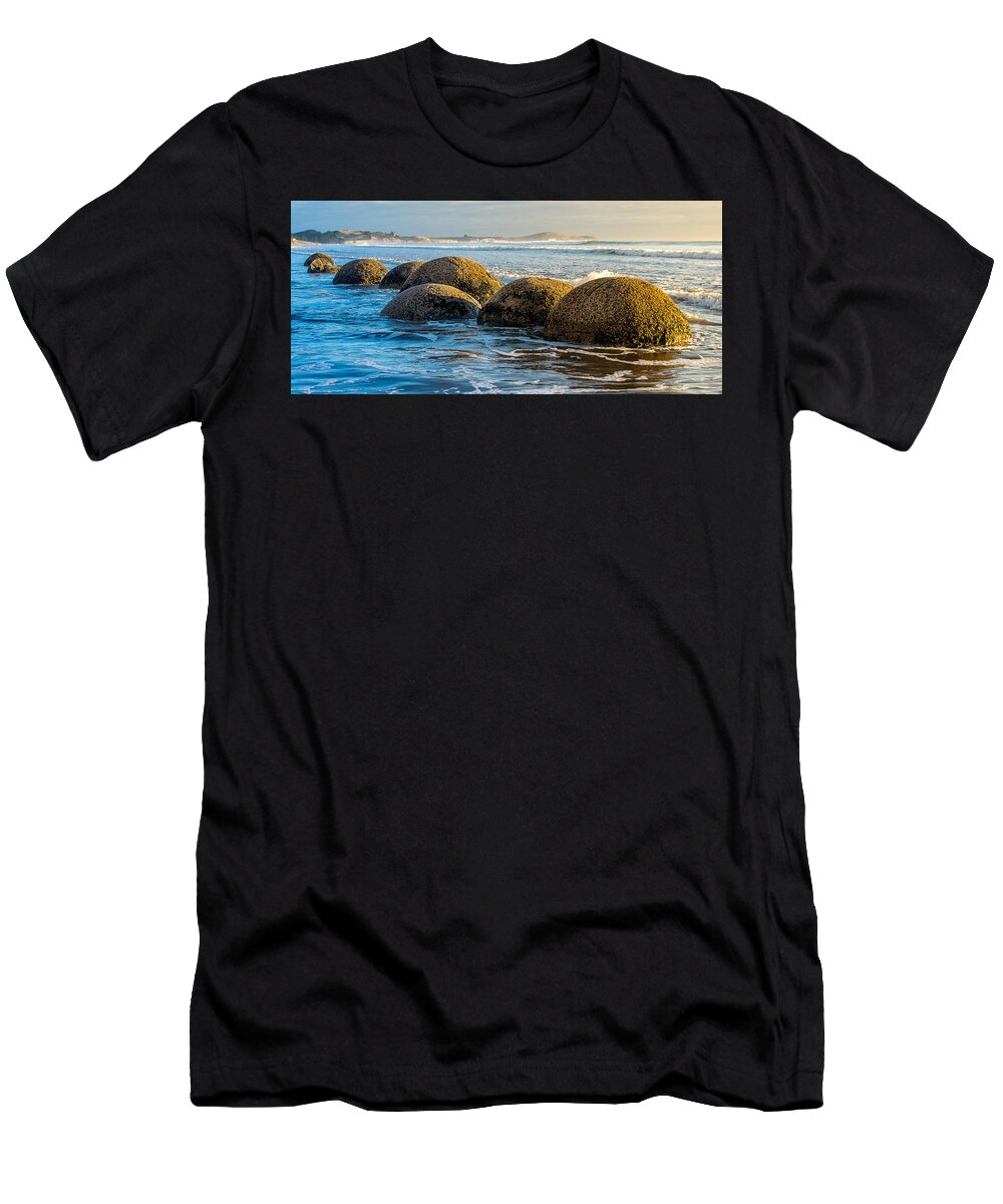 Moeraki T-Shirt featuring the photograph Moeraki Boulders by Martin Capek