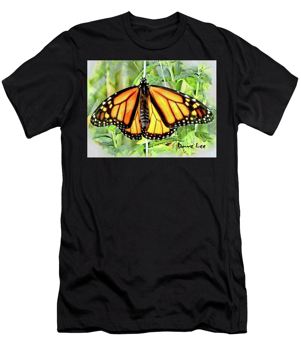 Monarch T-Shirt featuring the mixed media Monarch, the Wanderer by Dave Lee