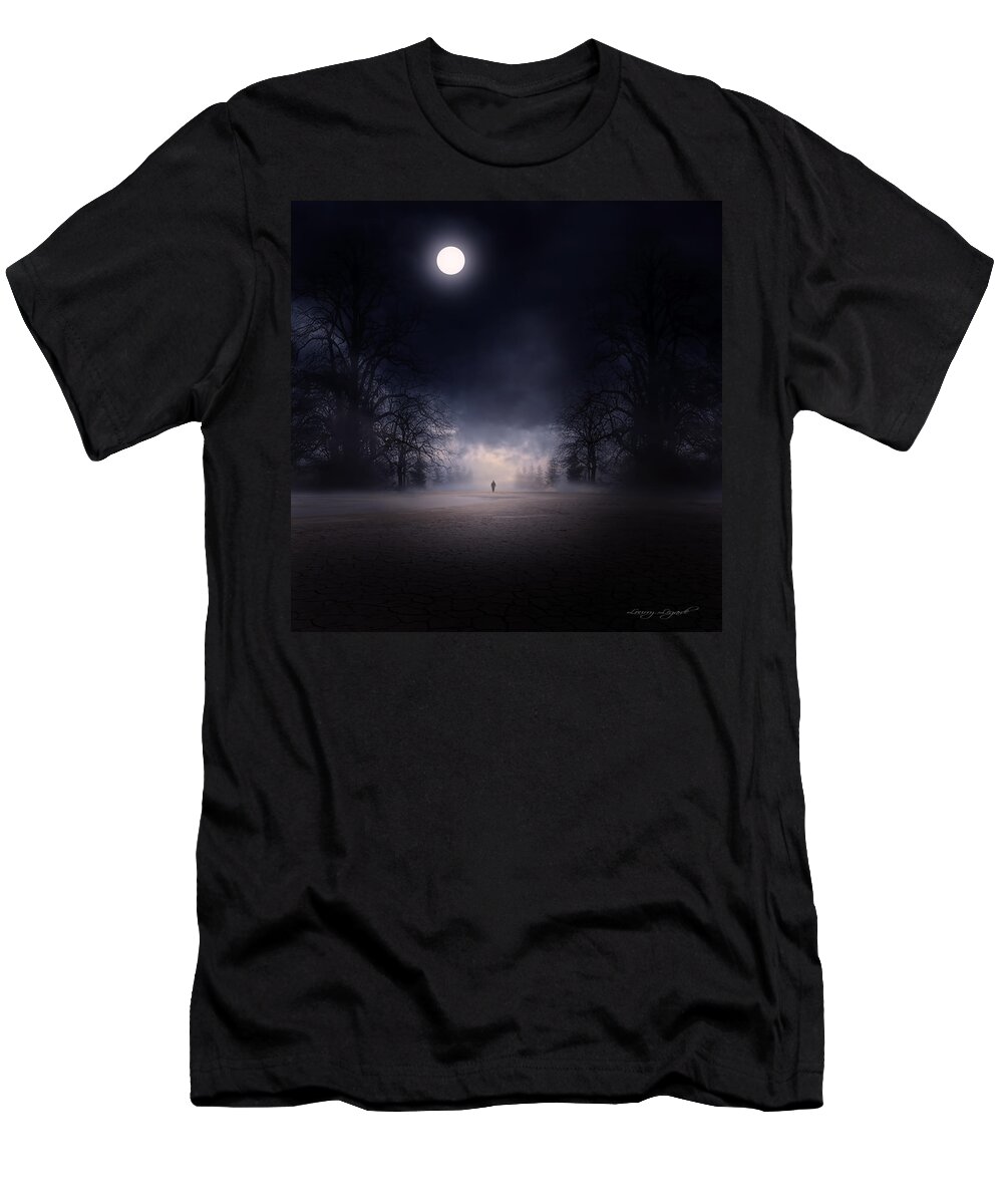 Gloomy Night T-Shirt featuring the photograph Moonlight Journey by Lourry Legarde