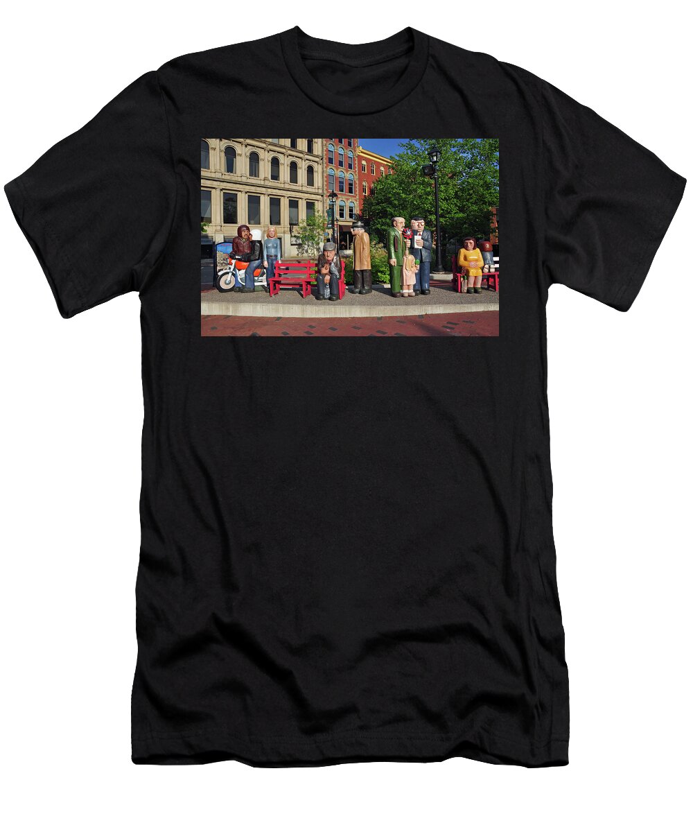 Statues T-Shirt featuring the photograph Morning Commute by Glenn Gordon