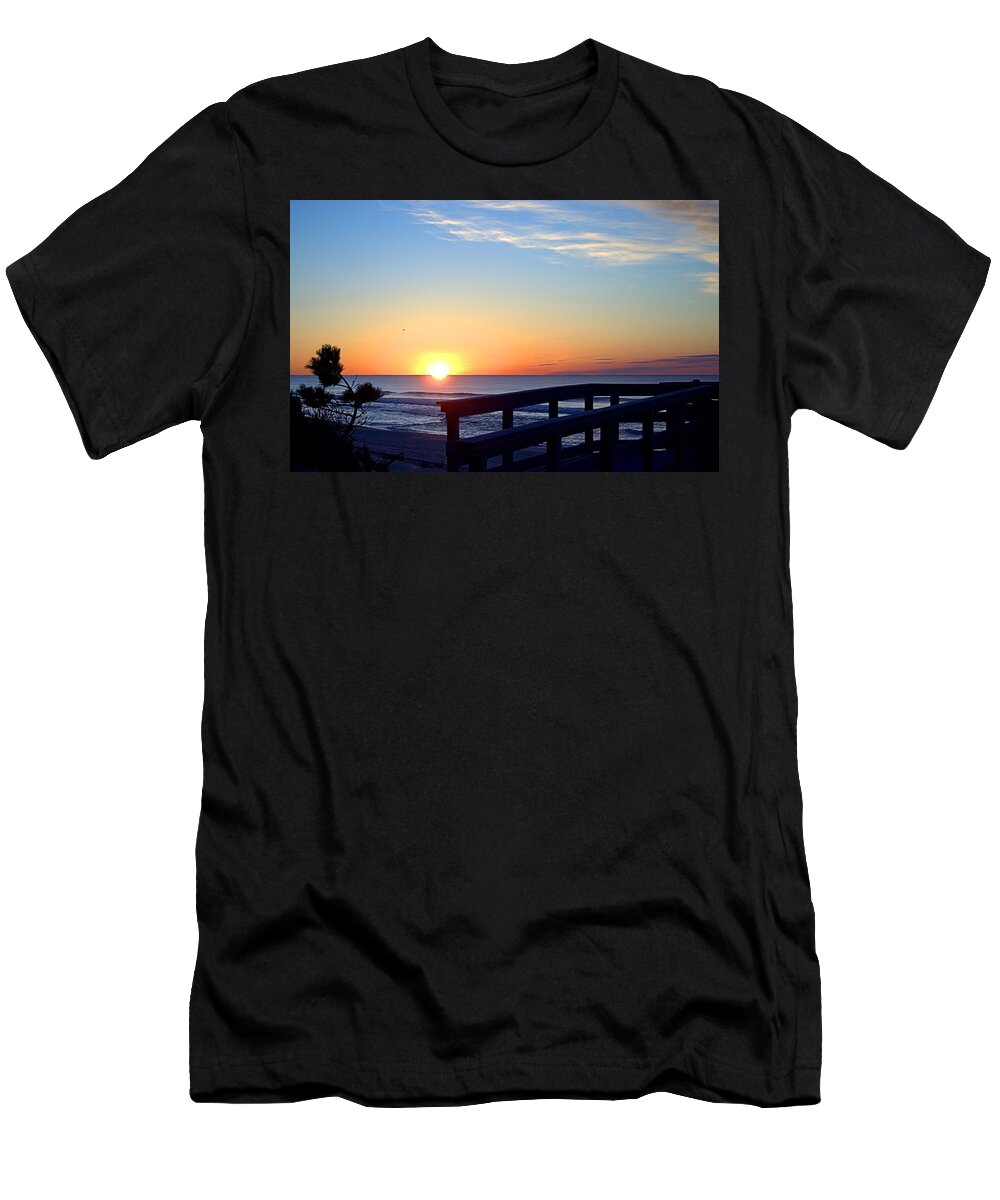 Beach Walk T-Shirt featuring the photograph Morning by Newwwman