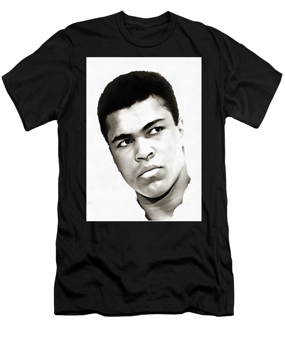 Ali T-Shirt featuring the painting Muhammad Ali by Taiche Acrylic Art