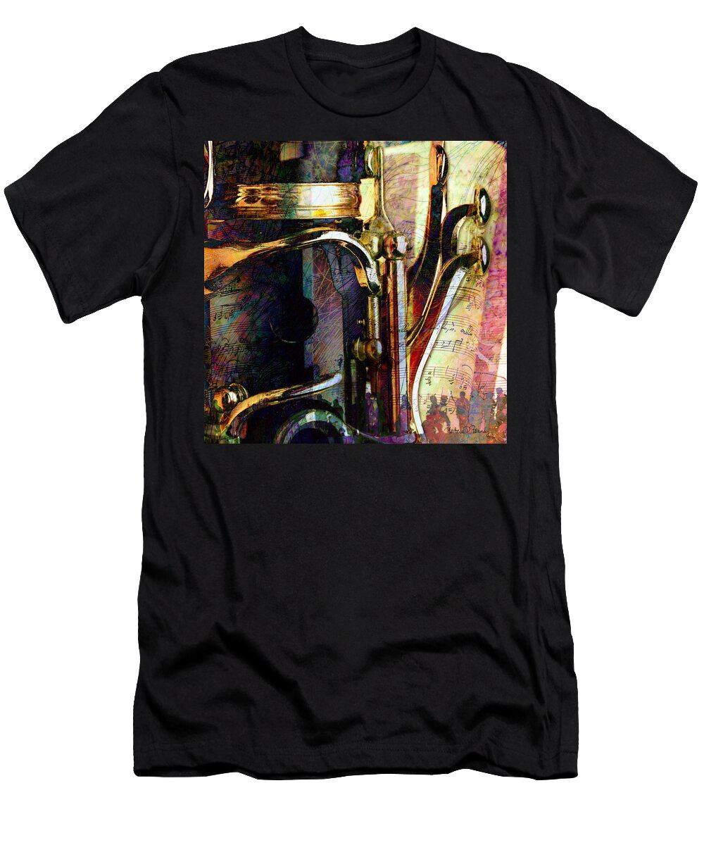 Clarinet T-Shirt featuring the digital art Music by Barbara Berney