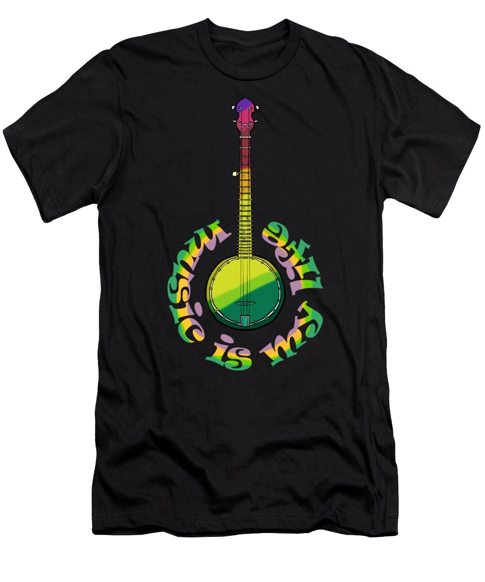 Music T-Shirt featuring the digital art Music is my Life by Piotr Dulski