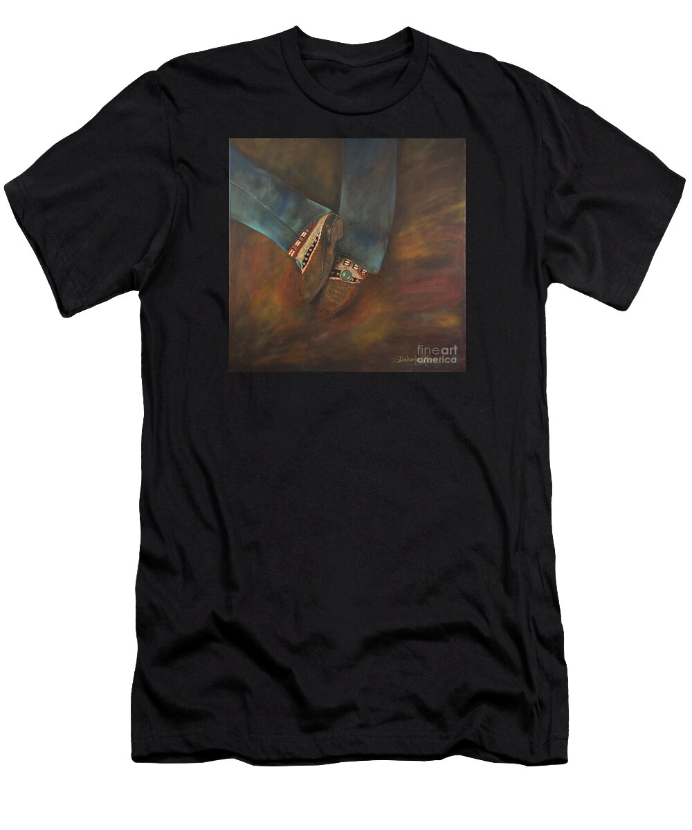Boho T-Shirt featuring the painting My Boho Boots by Deborha Kerr