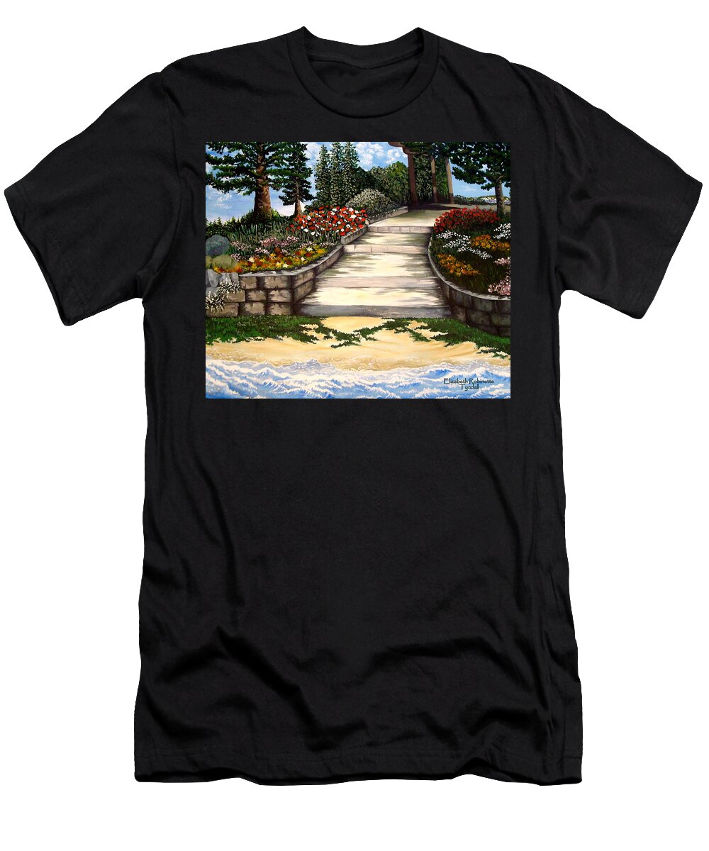 Landscape.pathway T-Shirt featuring the painting My First Masterpiece by Elizabeth Robinette Tyndall