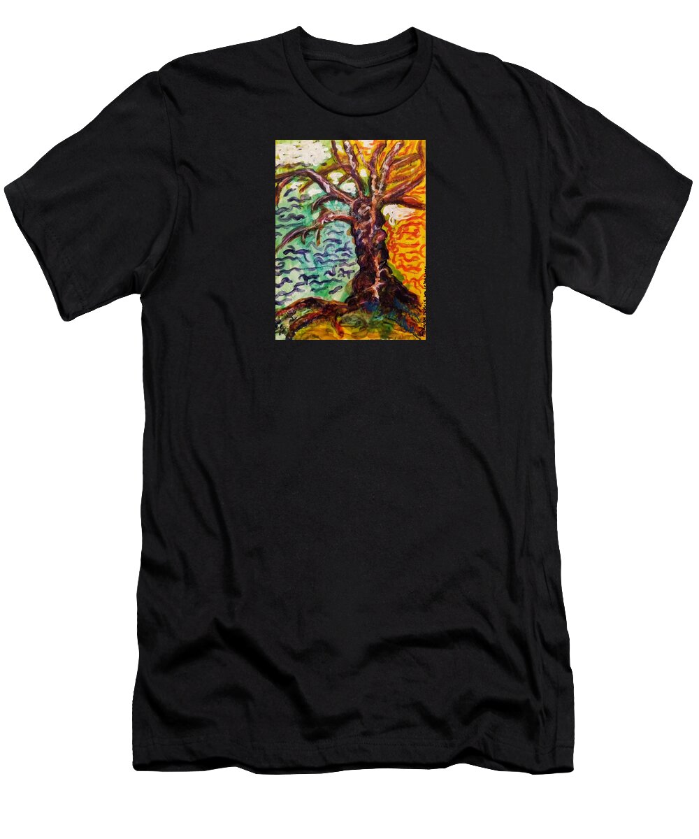 Tree T-Shirt featuring the mixed media My Treefriend by Mimulux Patricia No