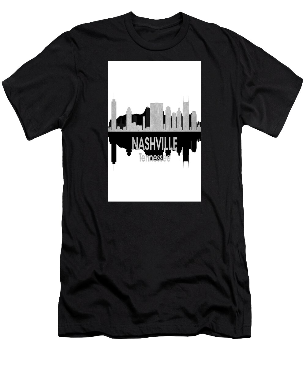 Nashville T-Shirt featuring the digital art Nashville TN 4 Vertial by Angelina Tamez