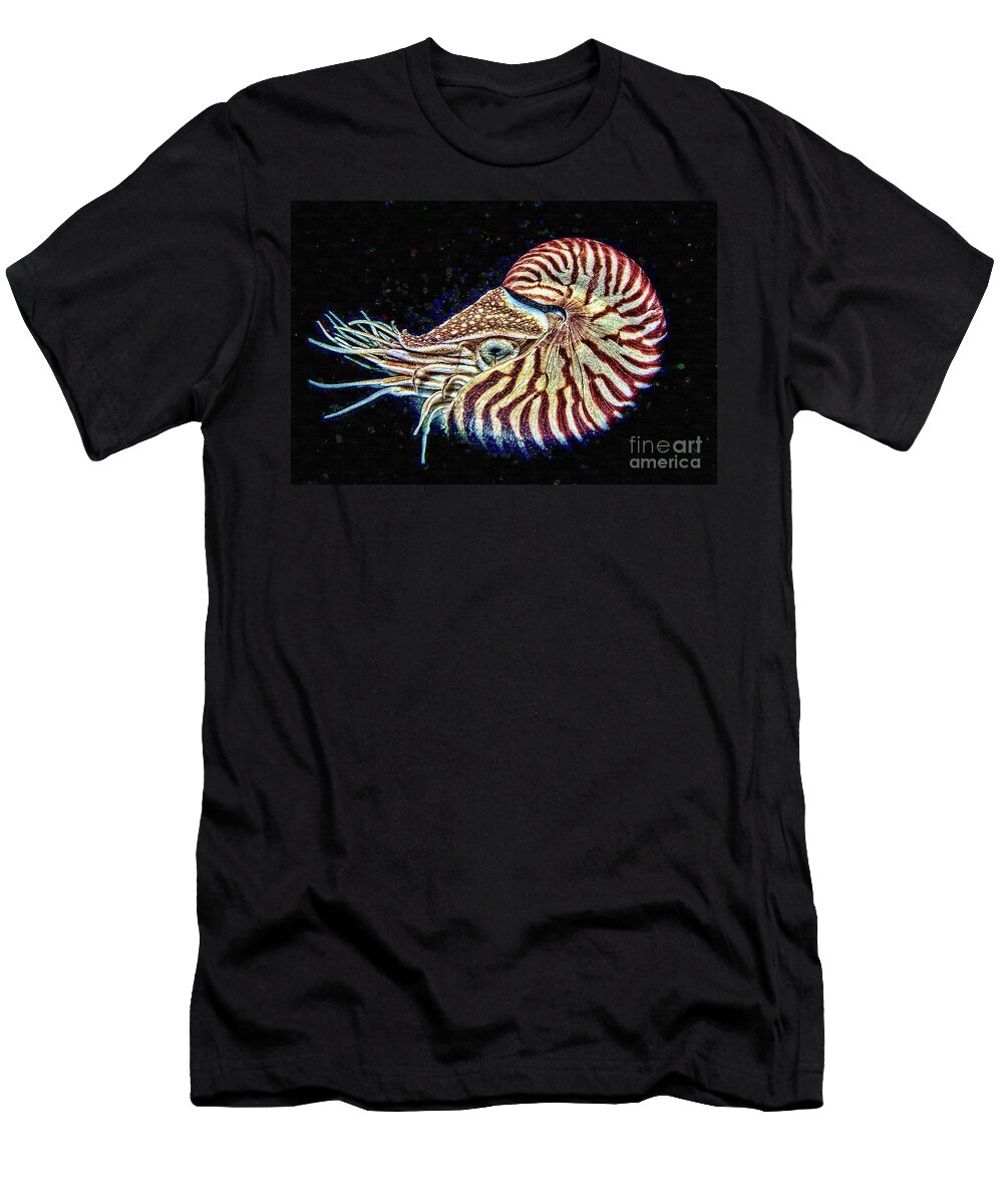 Nautilus T-Shirt featuring the painting Nautilus by Olga Hamilton