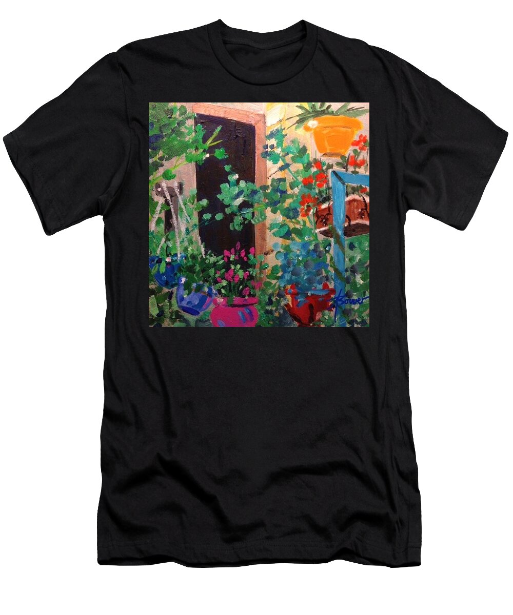 Flowers T-Shirt featuring the painting Never Too Many by Adele Bower