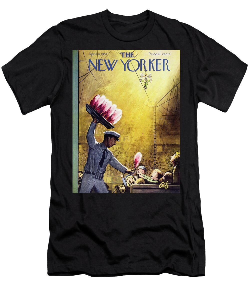 Circus T-Shirt featuring the painting New Yorker April 6 1957 by Arthur Getz
