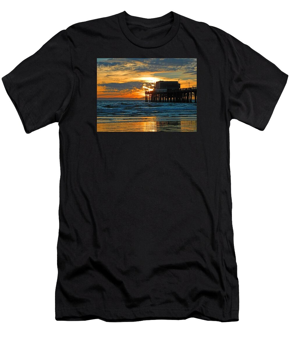 Newport Beach T-Shirt featuring the photograph Newport Pier, California by Everette McMahan jr