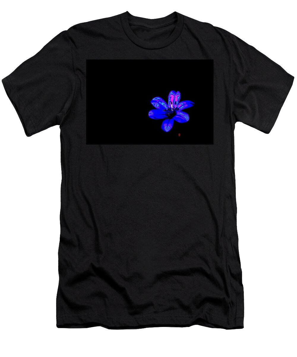 Flowers T-Shirt featuring the photograph Night Blue by Richard Patmore