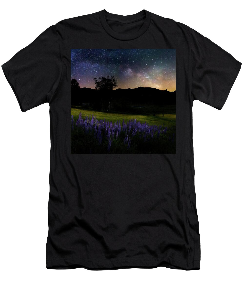 Square T-Shirt featuring the photograph Night Flowers Square by Bill Wakeley