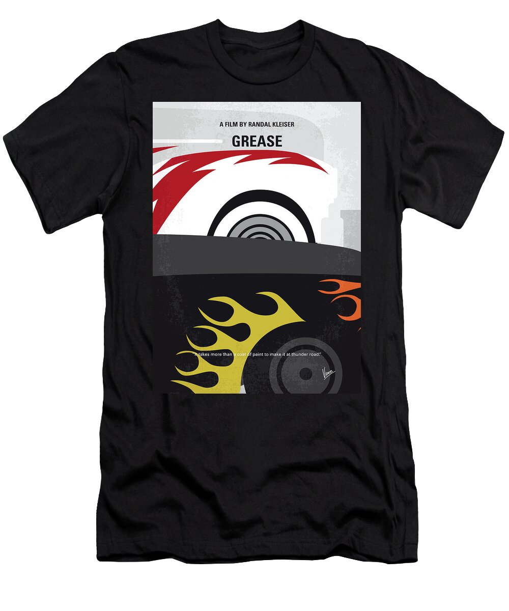 Grease T-Shirt featuring the digital art No674 My GREASE minimal movie poster by Chungkong Art
